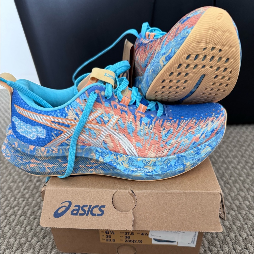 Asics Dynamic Blue and Orange Sneakers